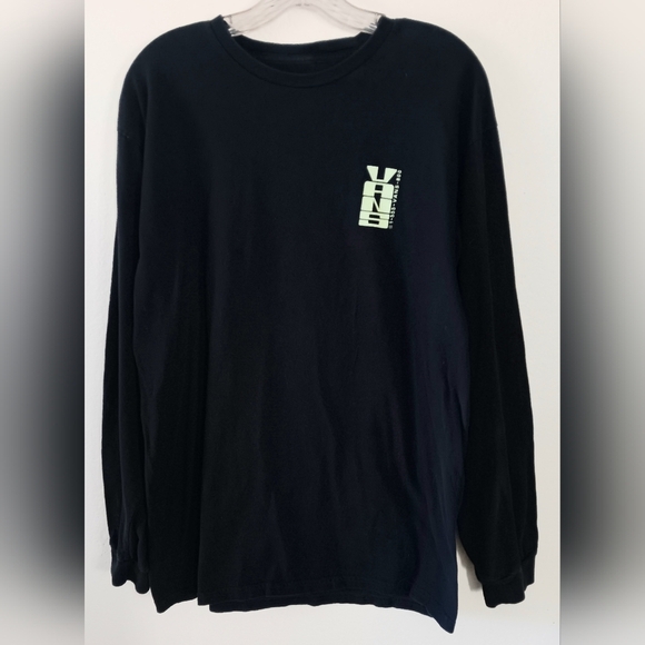 VANS Long Sleeve Graphic Tee T-shirt Black L Skater Surfer Beach Vacation - Picture 2 of 7